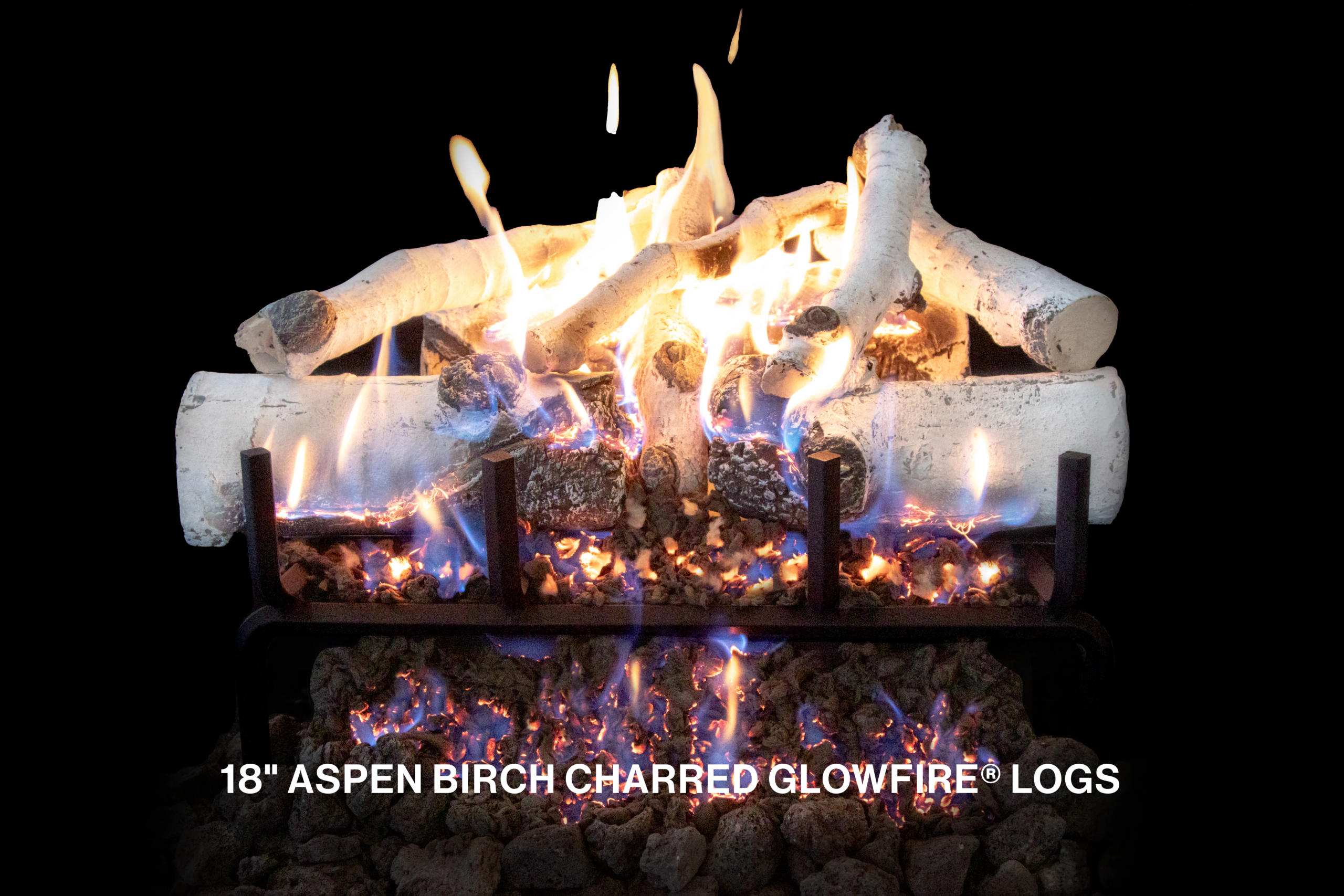 Aspen Birch Charred Glowfire Gas Log Set gas log option