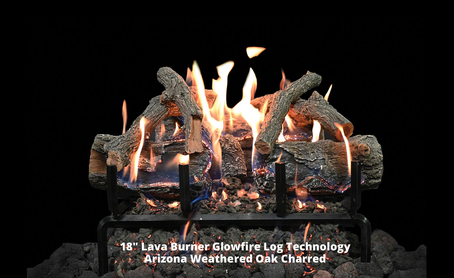 Arizona Weathered Oak Charred Glowfire Gas Log Set gas log option